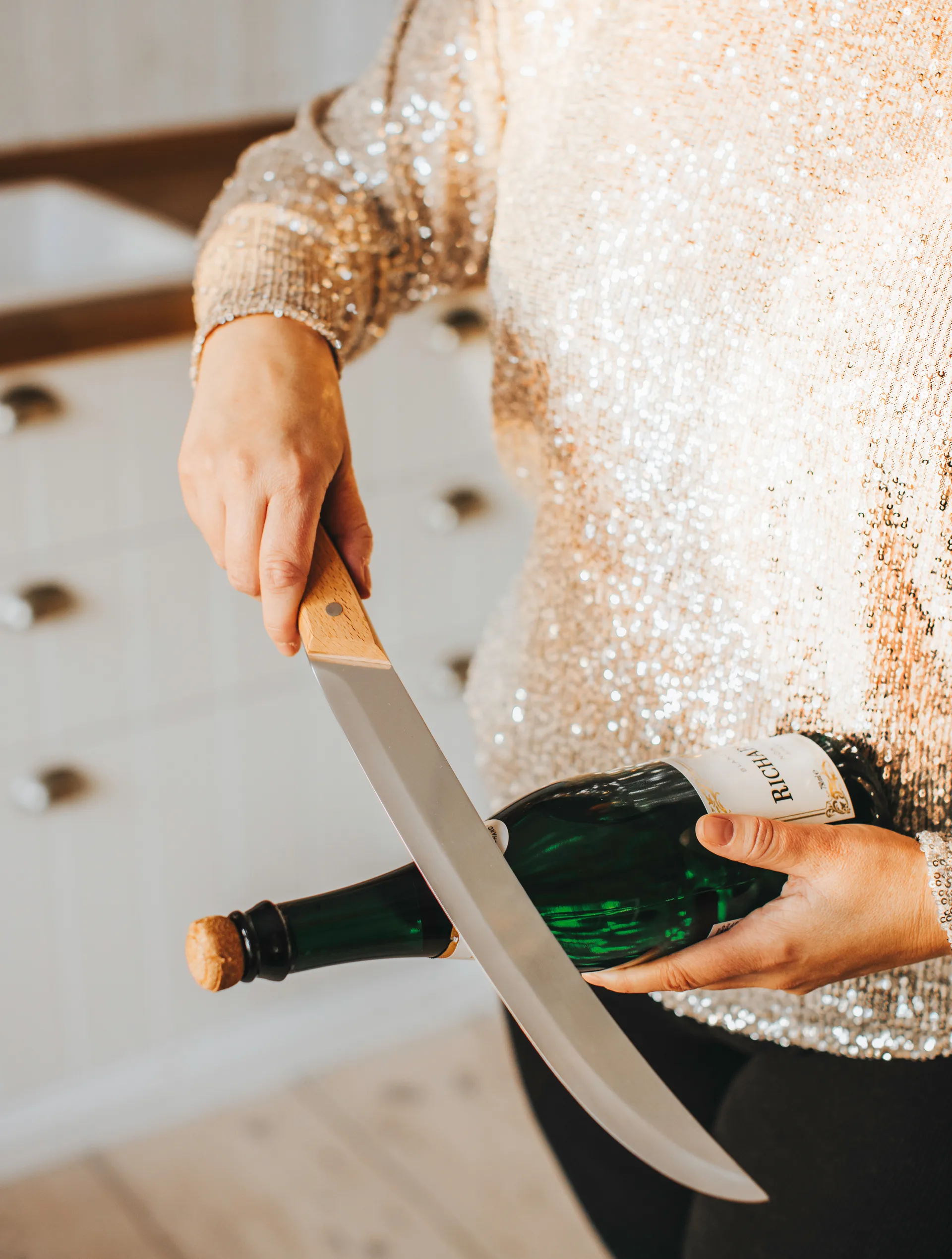 Σπάθi Σαμπάνιας Charlie 41 εκ., Ασημένιο Dorre