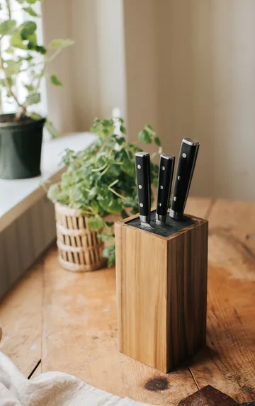 Kini Μπλοκ Μαχαιριών τετράγωνο ακακία - 23,5x10,7x10,7 εκ. - Dorre