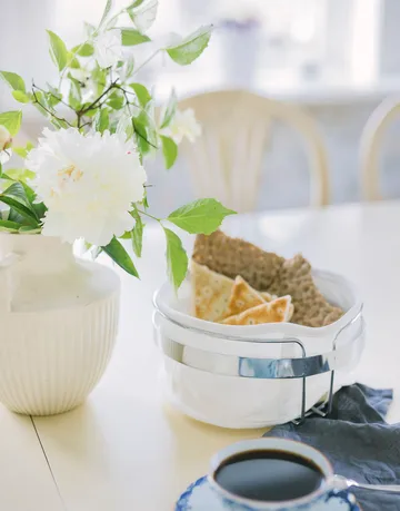 Practical ψωμιέρα Ø22 cm - Ύφασμα-χρώμιο - Dorre