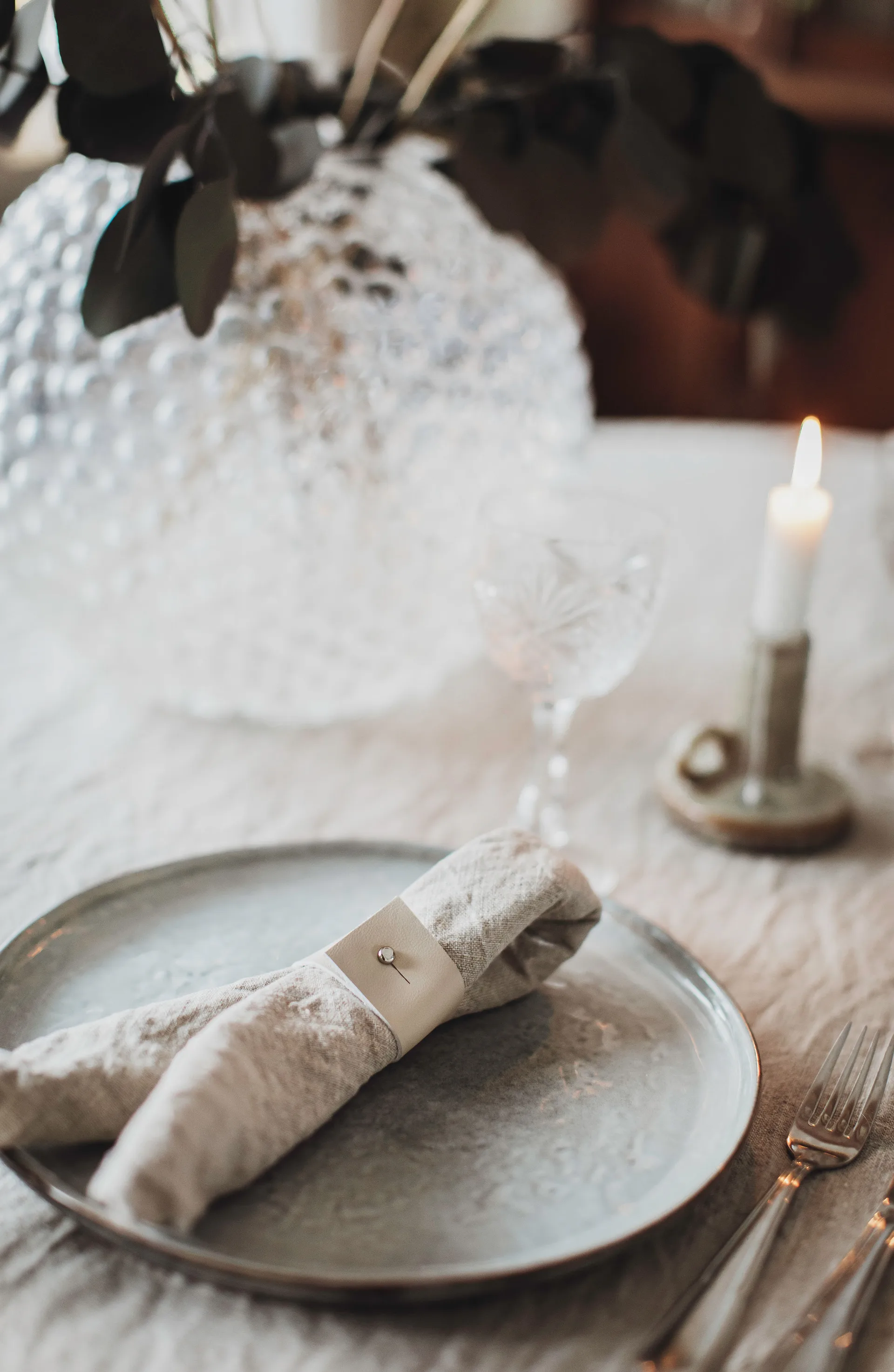 Selah δαχτυλίδι πετσέτας Ø9 cm, Μπεζ Dorre