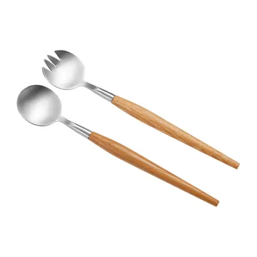 Sico μαχαιροπίρουνα σαλάτας 28 cm - Ανοιξείδωτο ατσάλι-Ακακία - Dorre