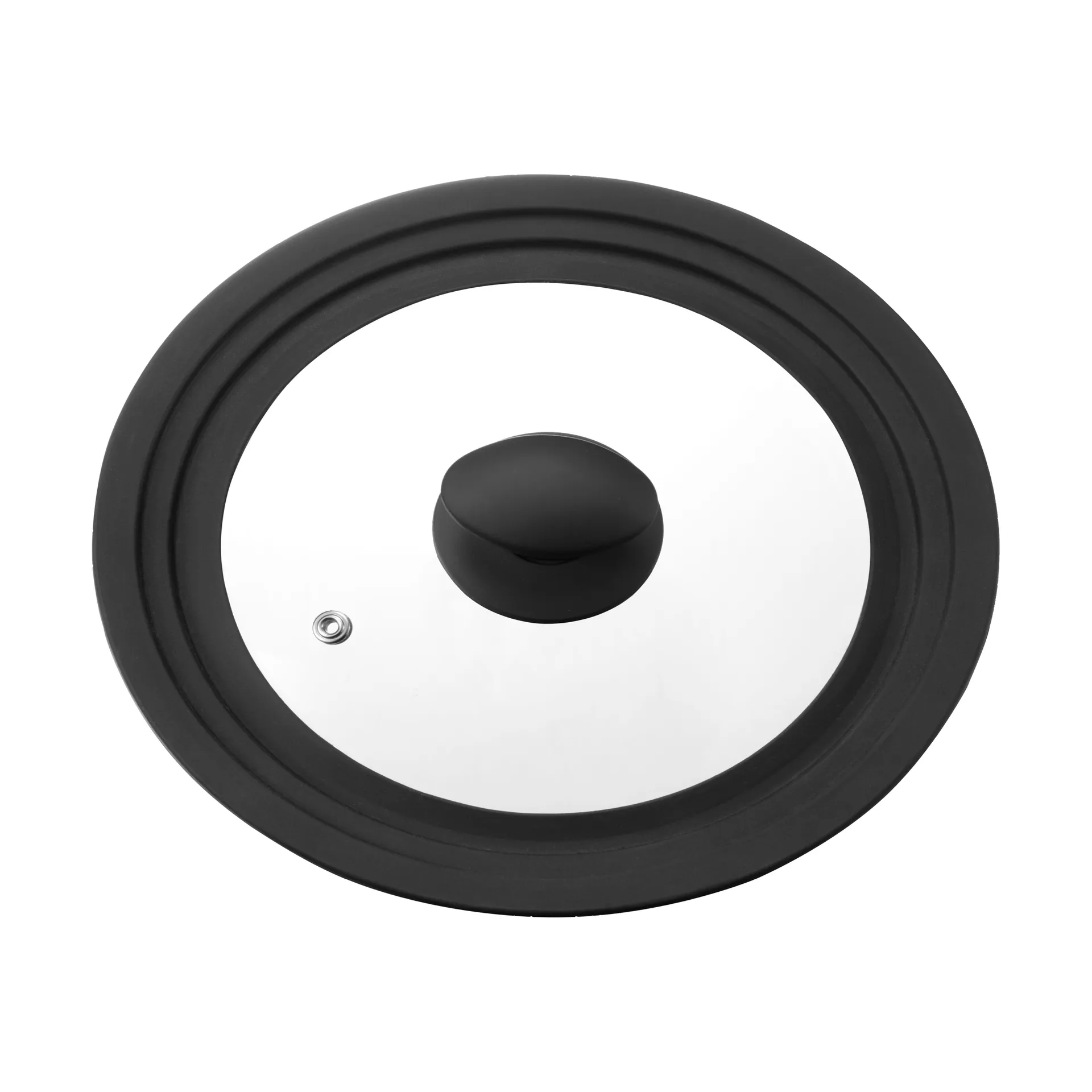 Καπάκι γενικής χρήσης Una 20/22/24 cm, Γυαλί-μαύρη σιλικόνη Dorre