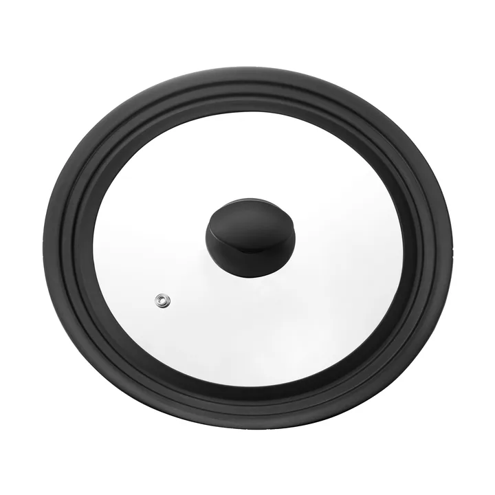 Una καθολικό καπάκι 24/26/28 cm - Γυαλί-μαύρη σιλικόνη - Dorre