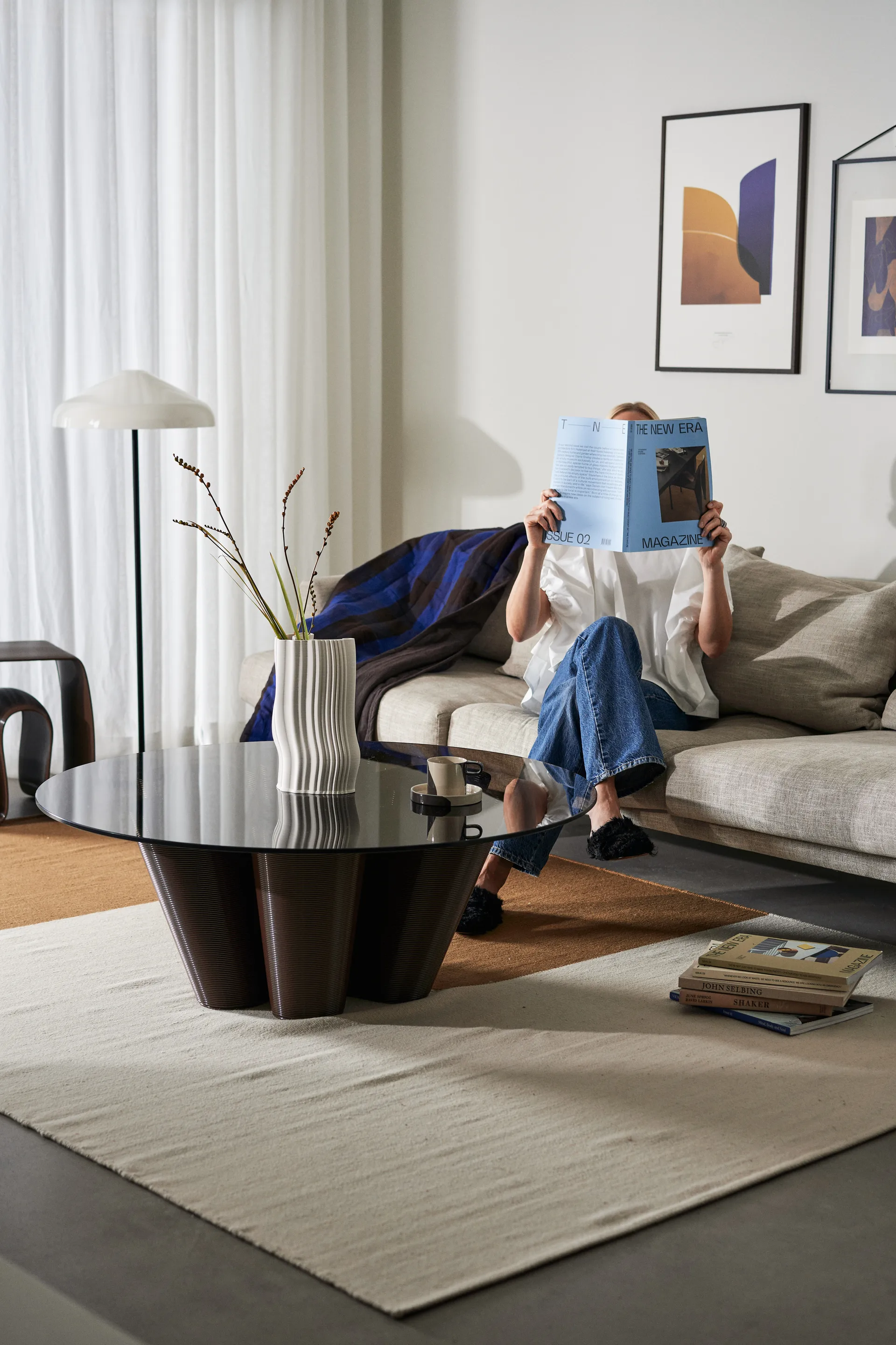 Anemone τραπεζάκι του καφέ Ø110 cm, Chocolate Ekbacken Studios