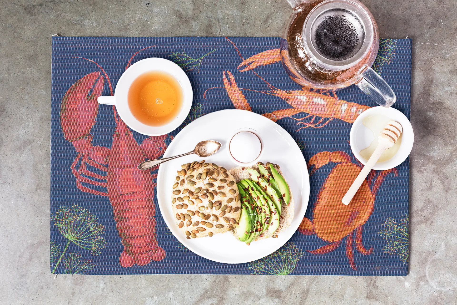 Τραπεζομάντηλο για γιορτή θαλασσινών , 35x48 cm Ekelund Linneväveri