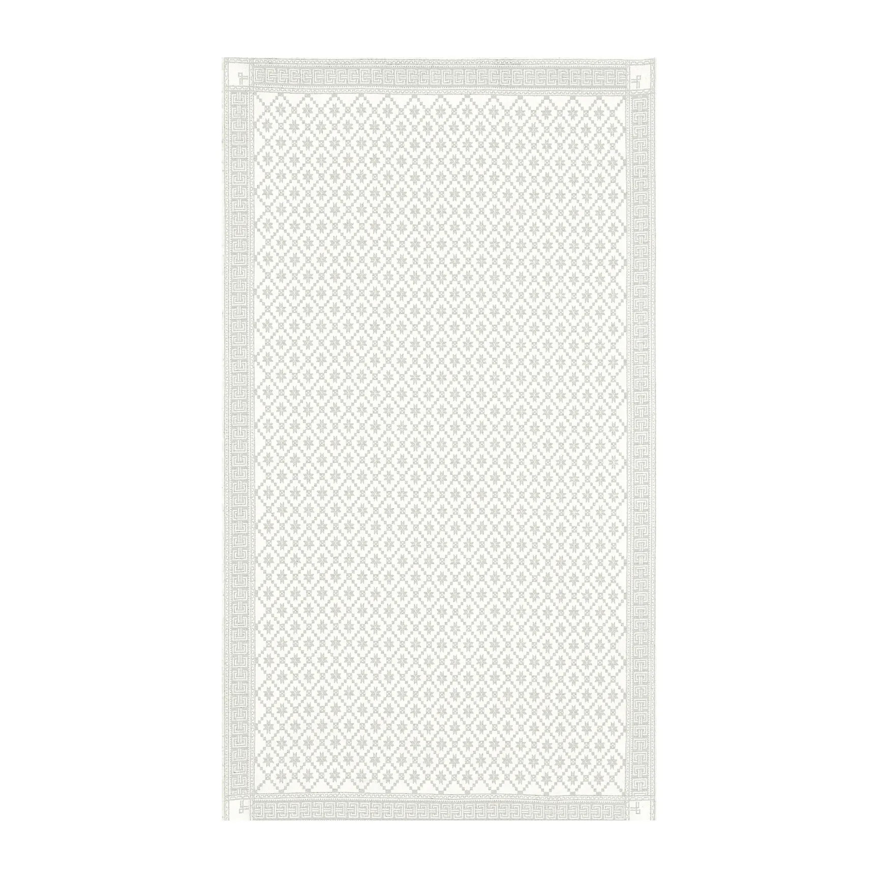 Åttebladrose τραπεζομάντιλο μπεζ, 150x260 cm Ekelund Linneväveri