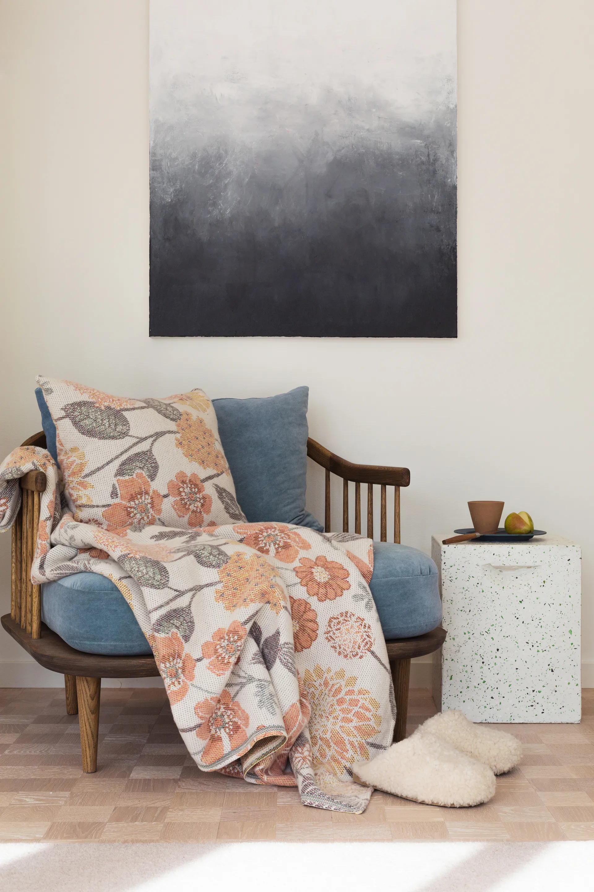 Bodum βαμβακερό ριχτάρι 140x170 cm, Πορτοκαλί Ekelund Linneväveri