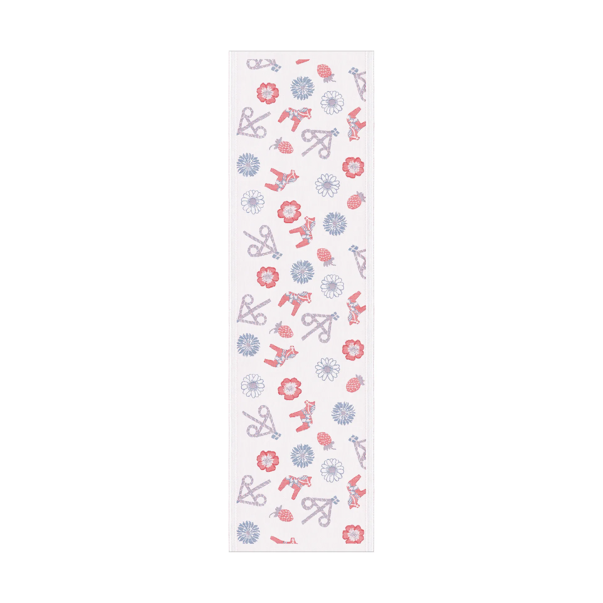 Επιτραπέζιος δρομέας Dalasommar 35x120 cm, Μπλε-κόκκινο Ekelund Linneväveri