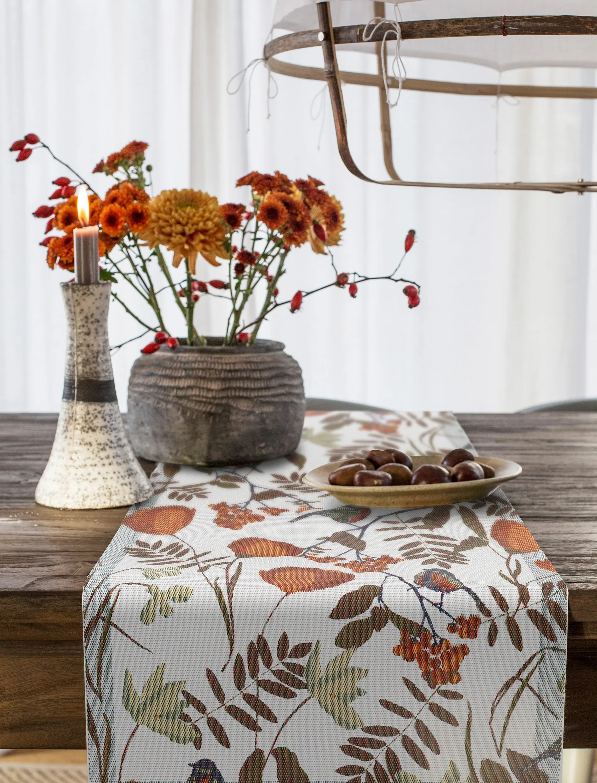 Επιτραπέζιος δρομέας Fåglabäck 35x120 cm, Καφέ Ekelund Linneväveri