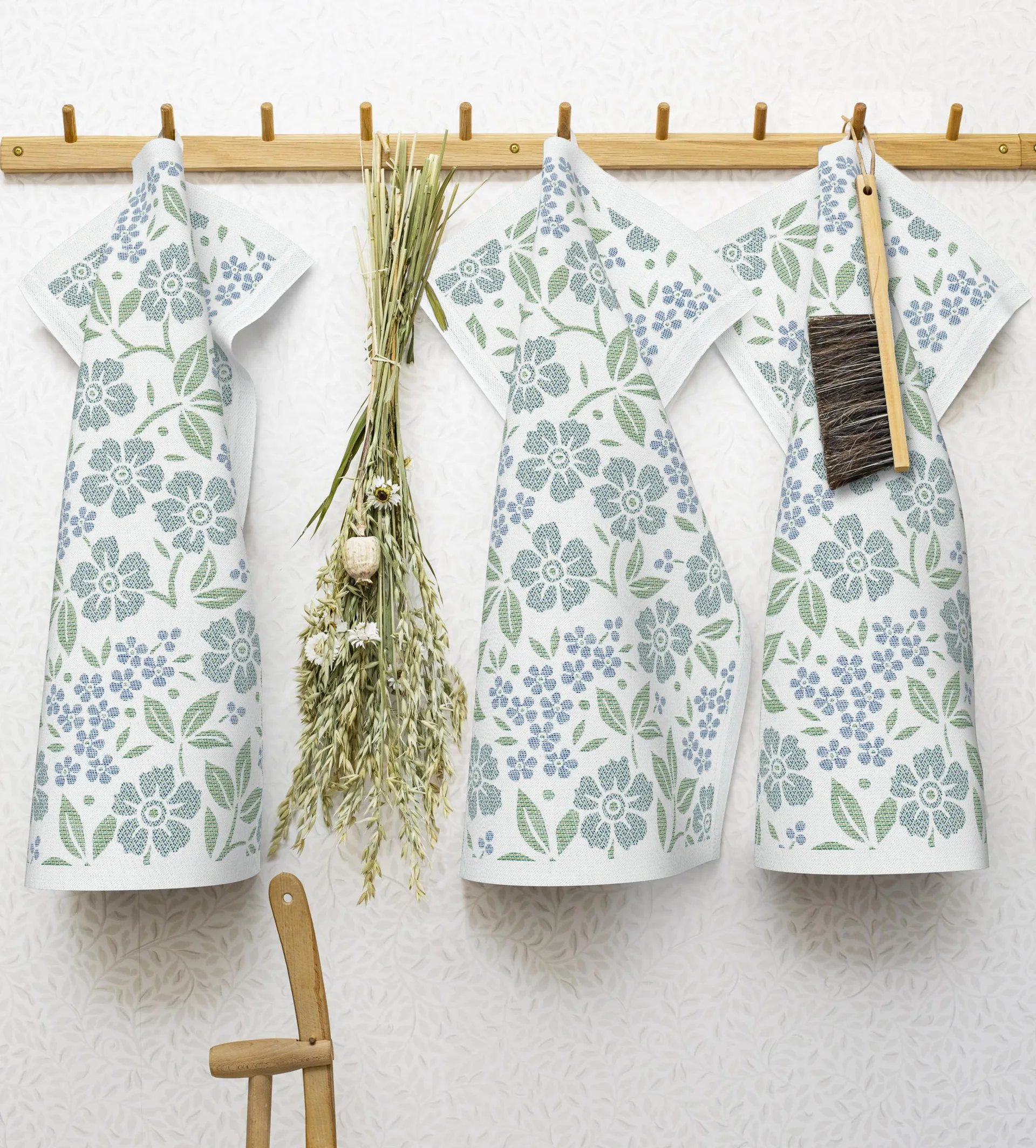 Förgätmigej πετσέτα κουζίνας 35x50 cm, Γαλάζιο Ekelund Linneväveri