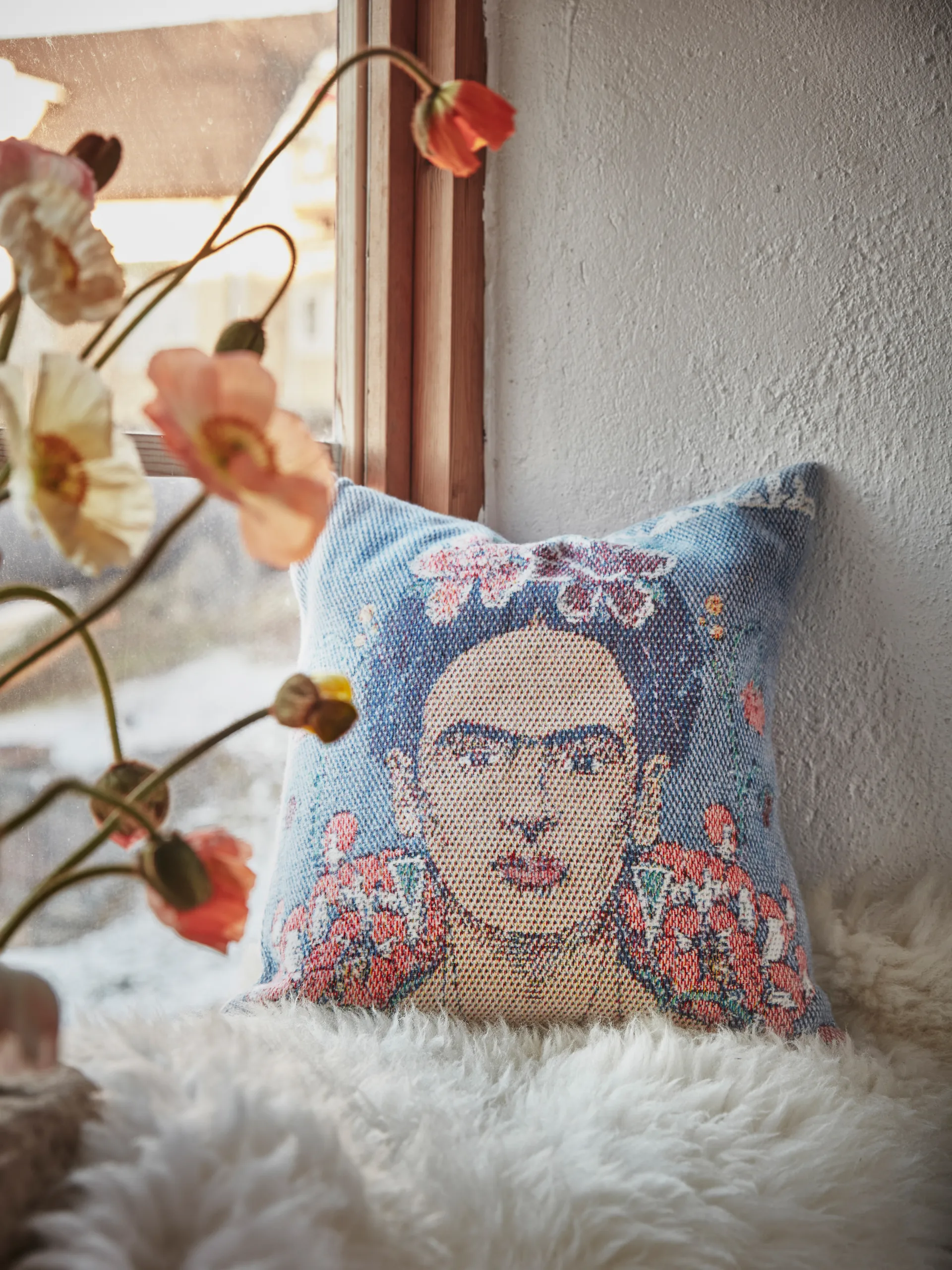 Frida Kahlo μαξιλαροθήκη 40x40 cm, Vida Ekelund Linneväveri