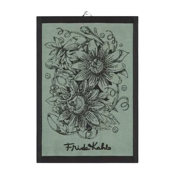 Frida Kahlo Mi Jardin πετσέτα κουζίνας 35x50 cm - Μαύρο - Ekelund Linneväveri