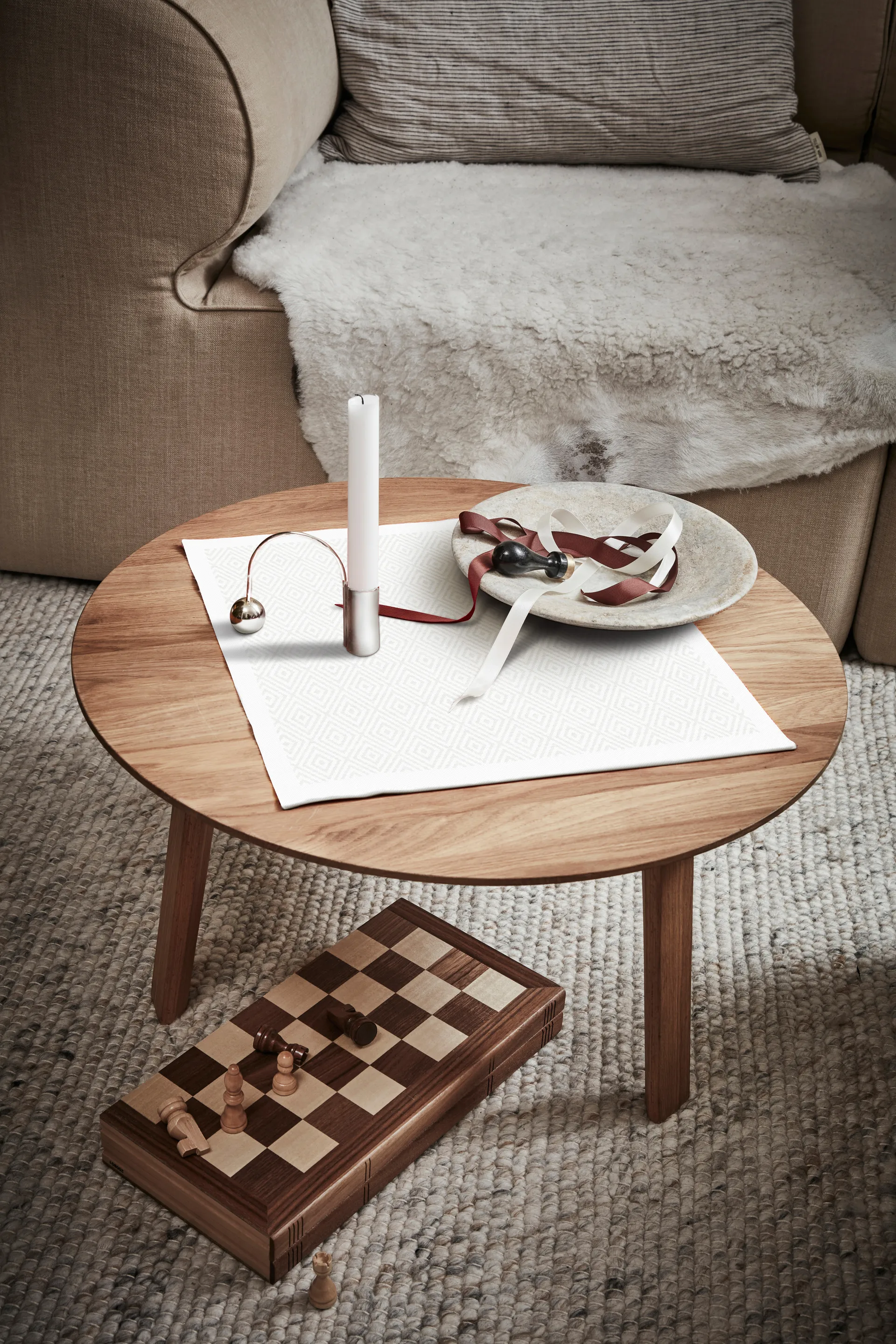 Gåsöga πετσέτα λευκασμένη, 35x35 cm Ekelund Linneväveri