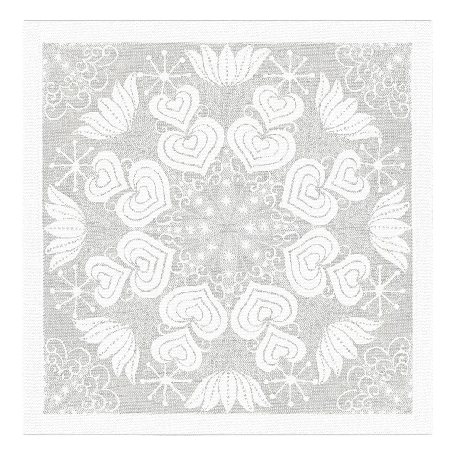 Πετσέτα φαγητού με σχέδια Hjärtbo 35x35 εκ, γκρι Ekelund Linneväveri