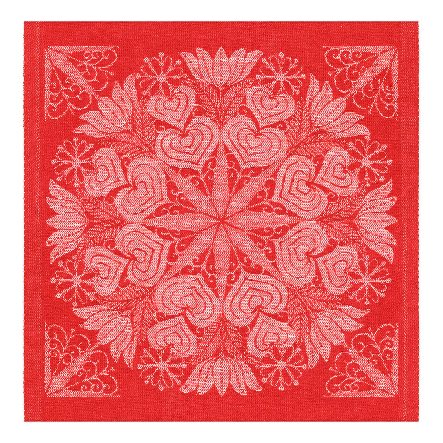 Πετσέτα φαγητού με σχέδια Hjärtbo 35x35 εκ, κόκκινο Ekelund Linneväveri