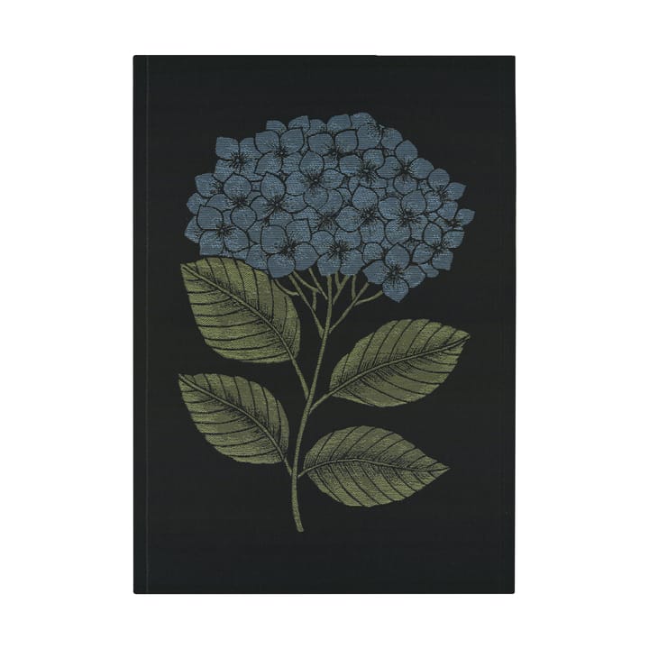 Πετσέτα κουζίνας Hydrangea 48x70 cm - Μαύρο-μπλε - Ekelund Linneväveri