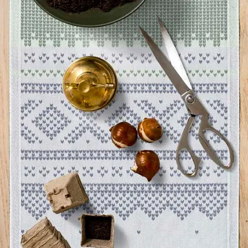 Marius διακοσμητικό τραπεζομάντιλο 35x140 cm - Πράσινο-μπλε - Ekelund Linneväveri