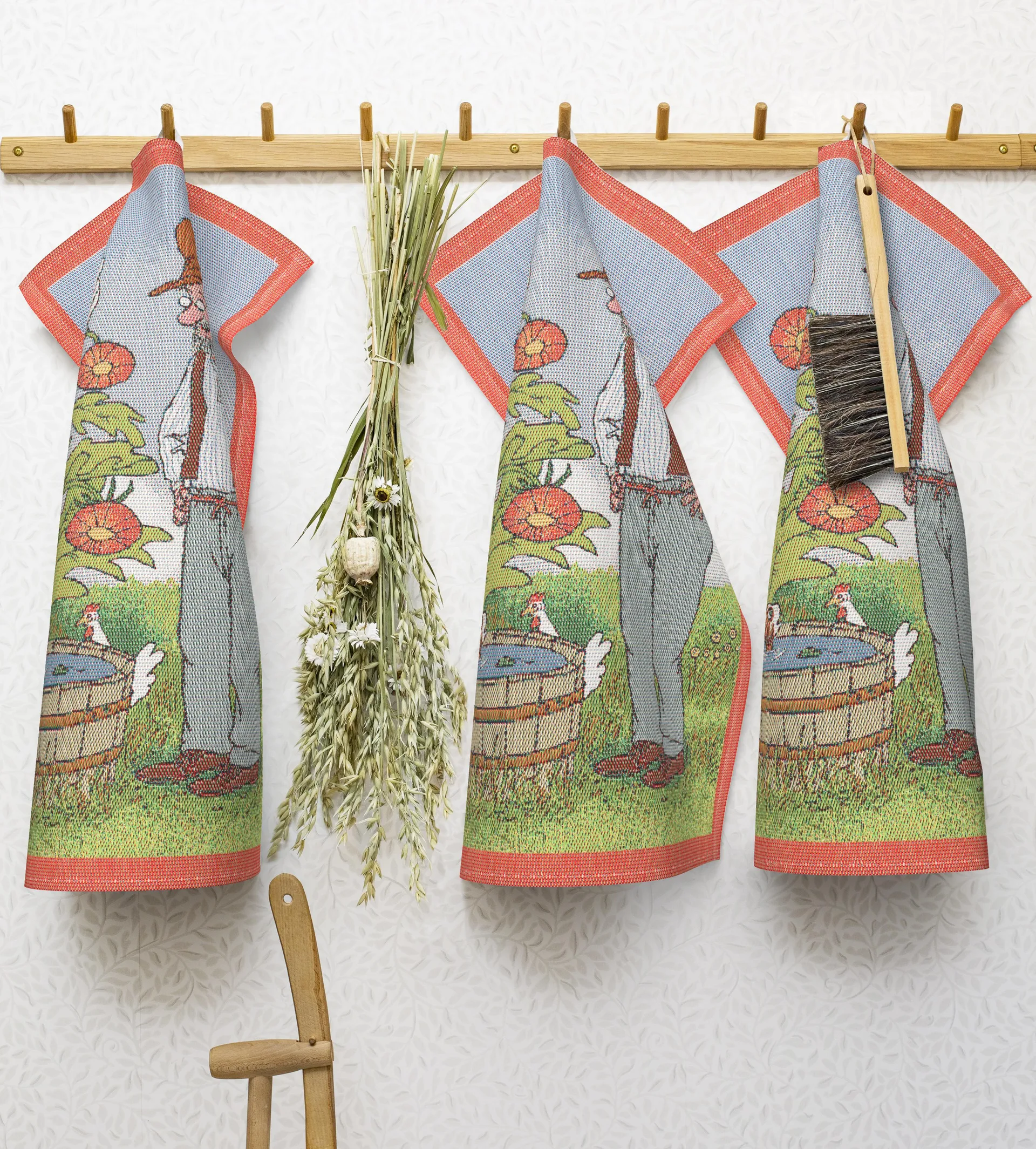 Pettson & Findus πετσέτα κουζίνας, Ο Φίντους κάνει μπάνιο Ekelund Linneväveri