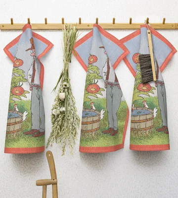 Pettson & Findus πετσέτα κουζίνας - Ο Φίντους κάνει μπάνιο - Ekelund Linneväveri