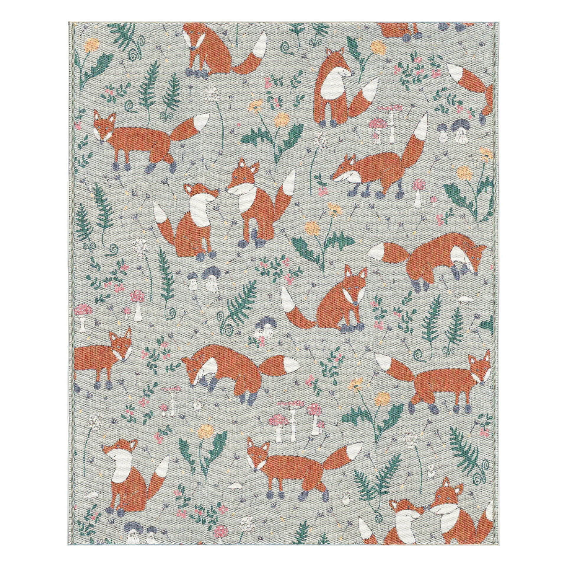 Rävar βαμβακερό ριχτάρι 140x170 cm, πολύχρωμο Ekelund Linneväveri