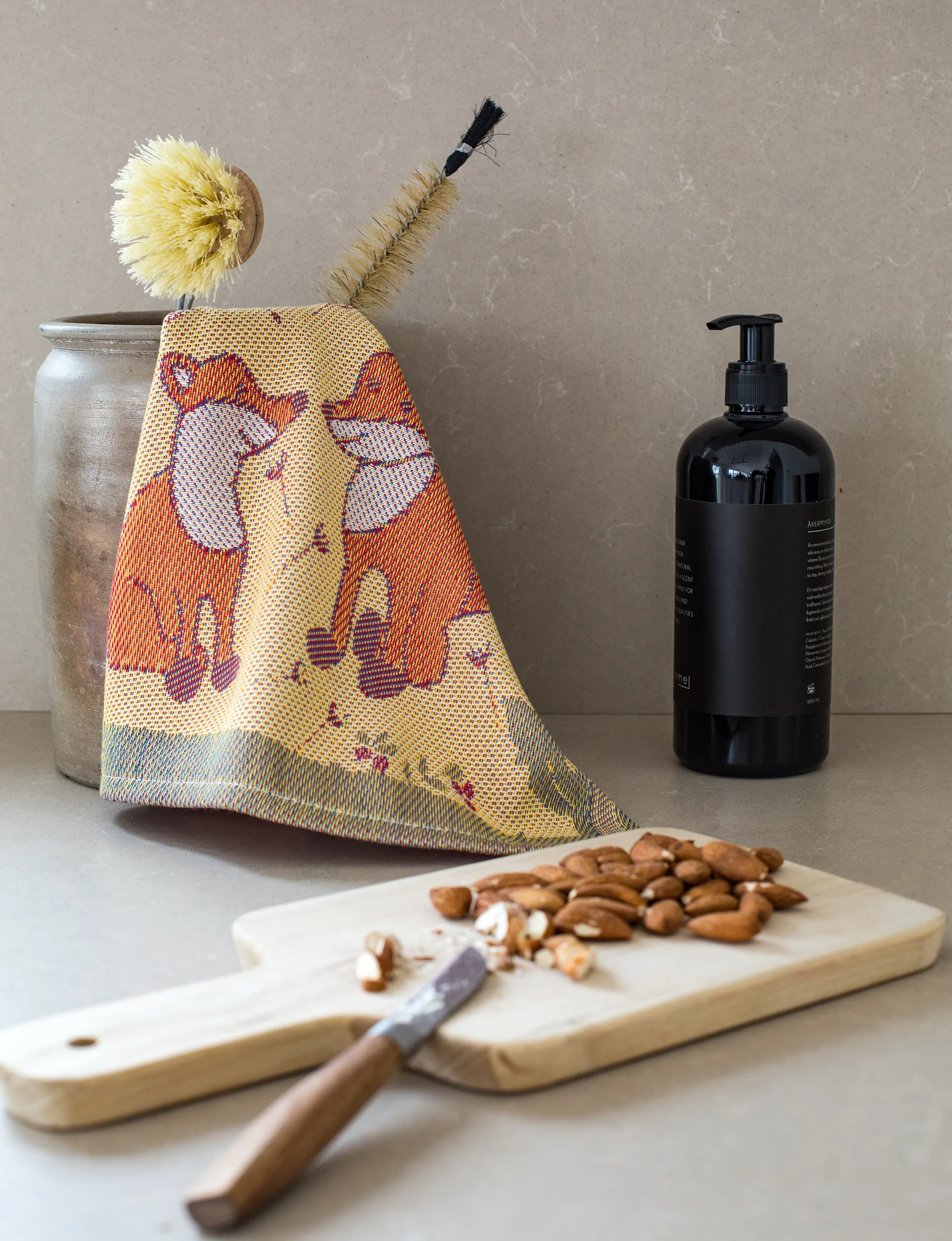 Πανί πιάτων Rävar 35x25 cm, Μπεζ-πορτοκαλί Ekelund Linneväveri