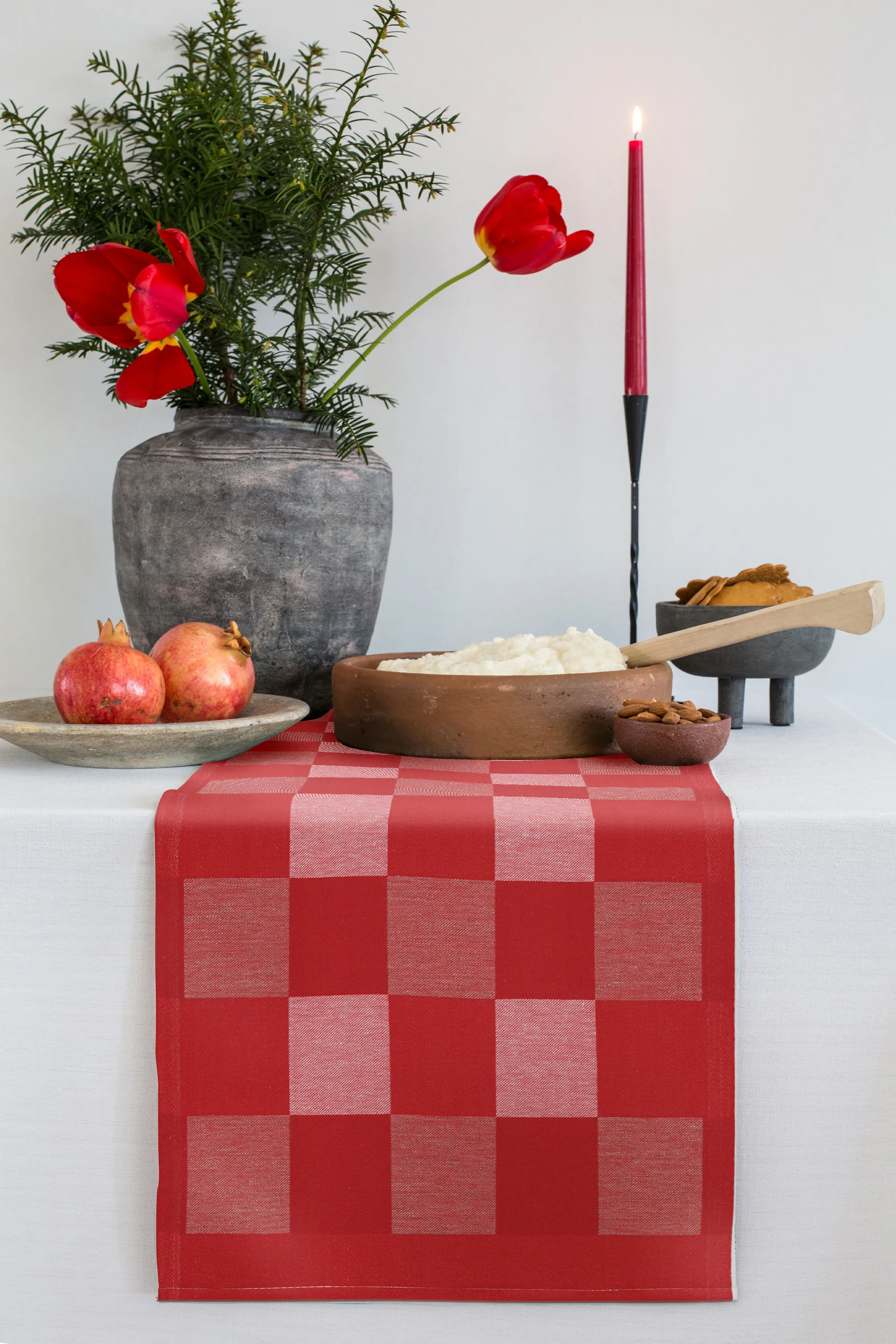 Κόκκινο τραπεζομάντιλο ράνερ, Schack, 35x110 εκ Ekelund Linneväveri