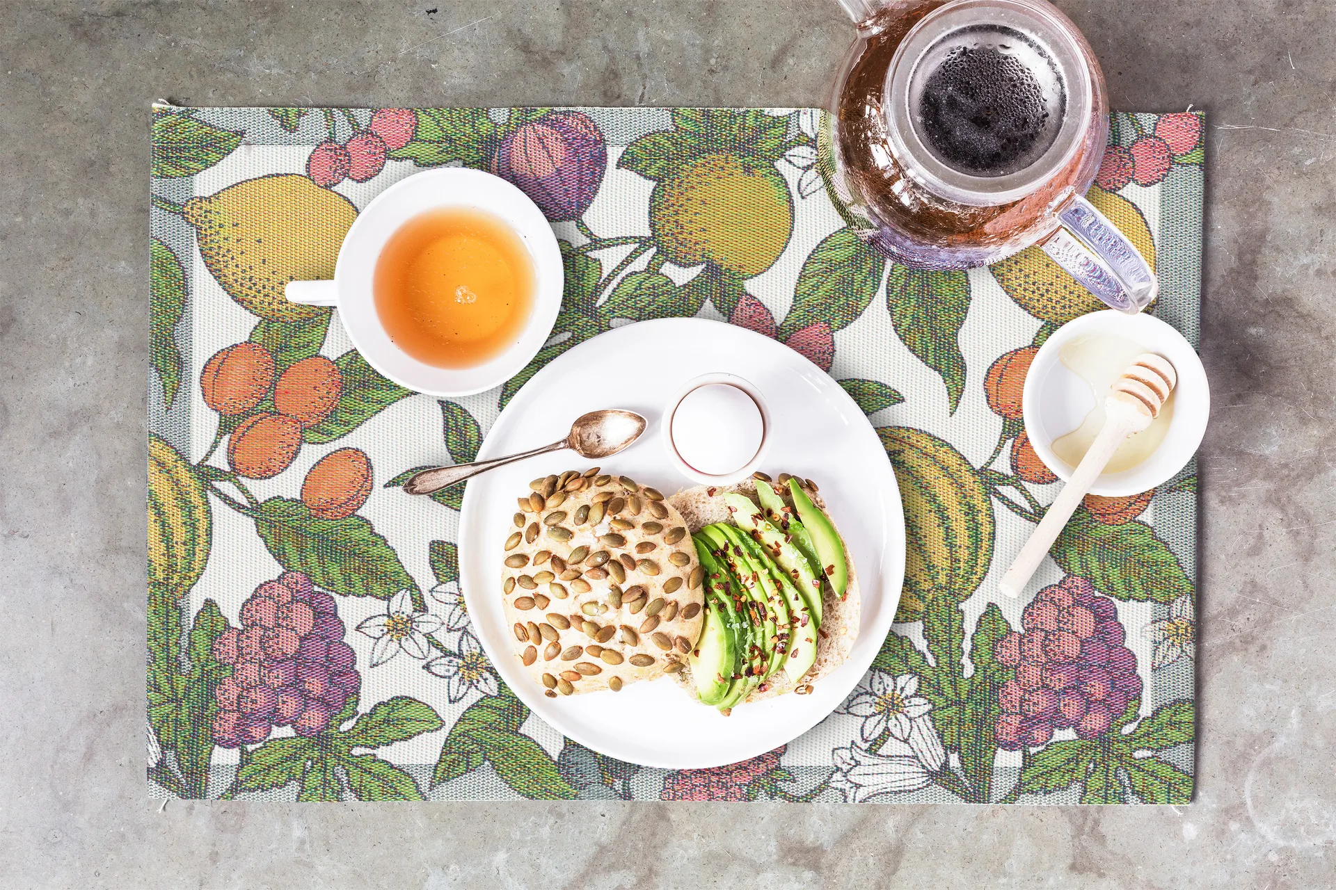 Sommarfrukt σουπλά, 35x48 cm Ekelund Linneväveri