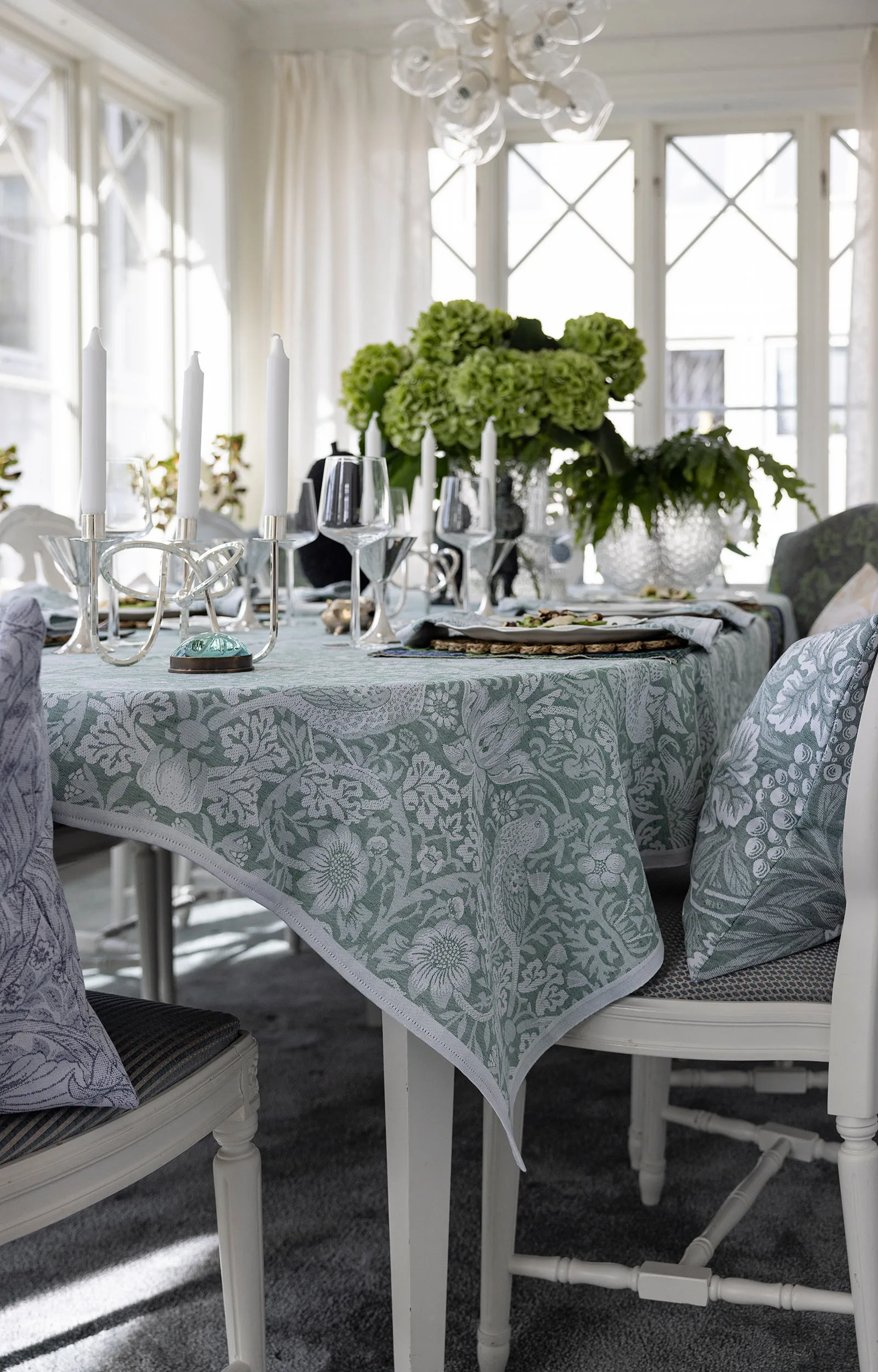 Υφασμάτινη πετσέτα Strawberry Thief 35x35 εκ., Πράσινο Ekelund Linneväveri