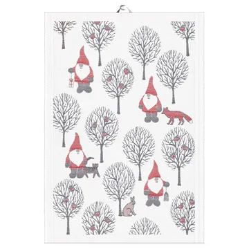 Πετσέτα κουζίνας Tomteliv 35x50 εκ - grey-red - Ekelund Linneväveri
