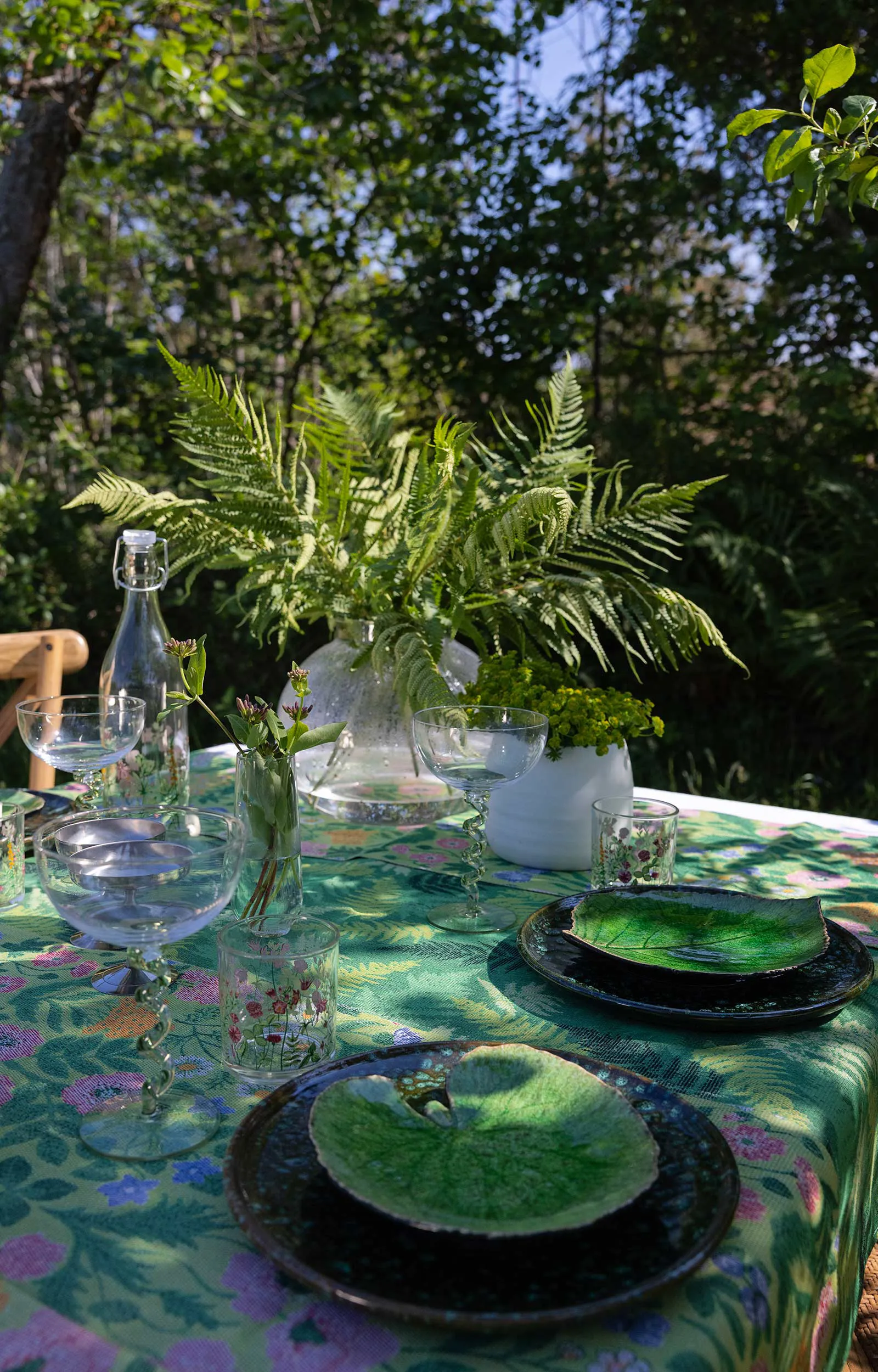 Πετσέτα κουζίνας Vildblommor 35x50 εκ., Πράσινο Ekelund Linneväveri