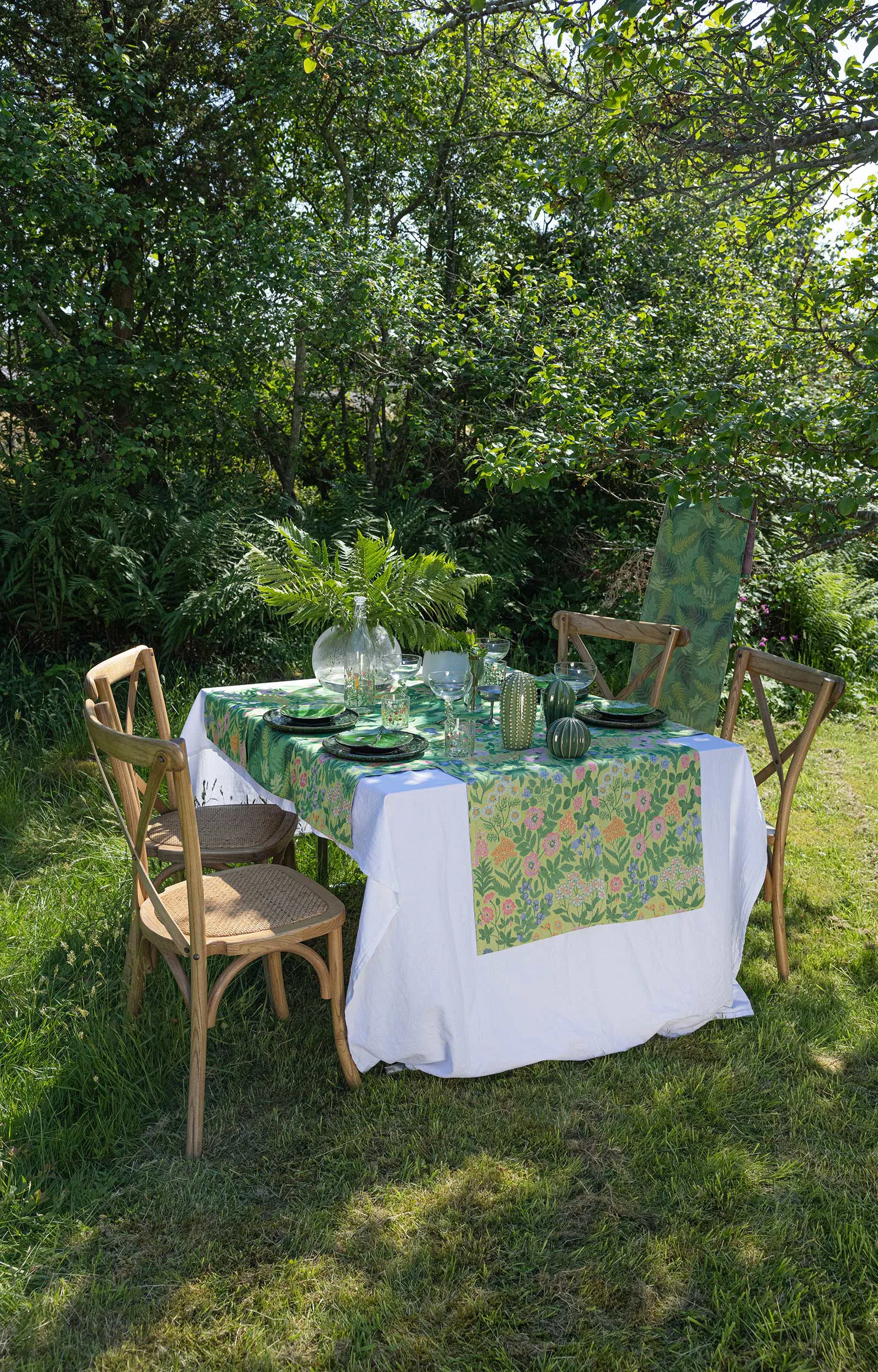 Πετσέτα κουζίνας Vildblommor 35x50 εκ., Πράσινο Ekelund Linneväveri