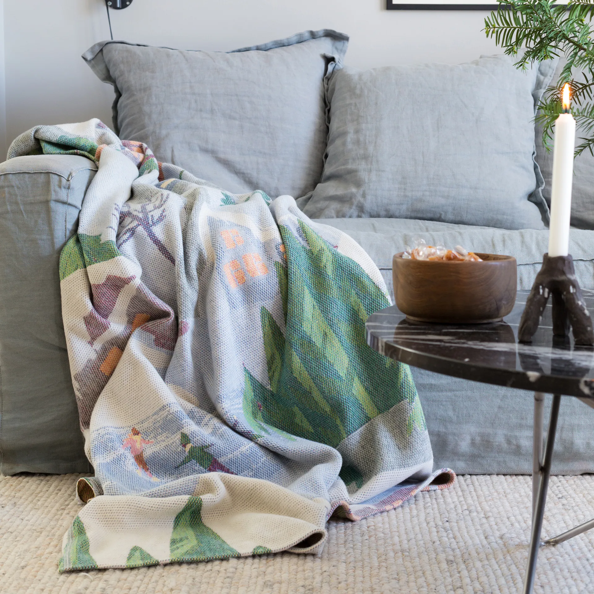 Κουβέρτα, Vinterliv, 140x170 εκ, πολύχρωμη Ekelund Linneväveri