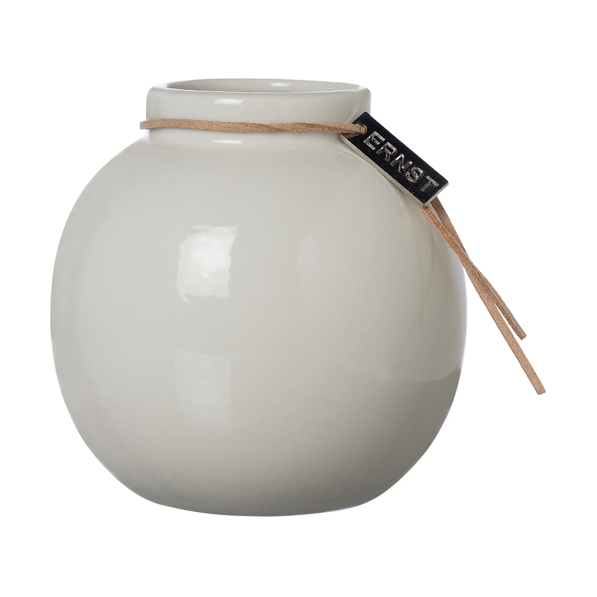Γυαλισμένο βάζο λευκό Ernst, Ø10 εκ. ERNST