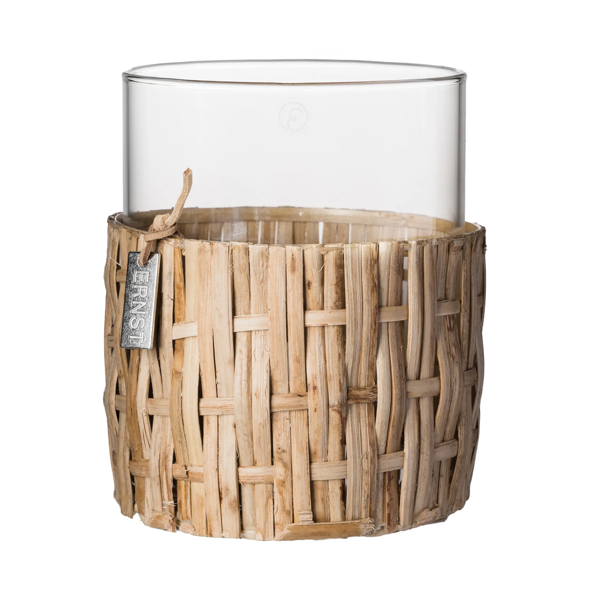 Ernst βάζο/φανάρι σε καλάθι, Φυσικό, Ø10x12 εκ. ERNST