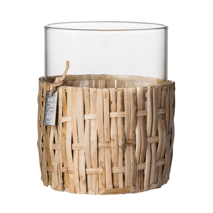 Ernst βάζο/φανάρι σε καλάθι - Φυσικό, Ø10x12 εκ. - ERNST