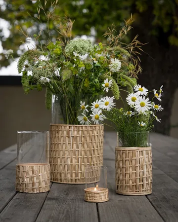 Ernst βάζο/φανάρι σε καλάθι - Φυσικό, Ø10x12 εκ. - ERNST