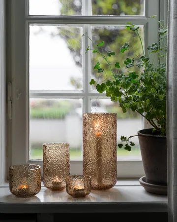 Ernst βάζο/φανάρι με σχέδιο - Κεχριμπάρι, Ø11x25 εκ. - ERNST