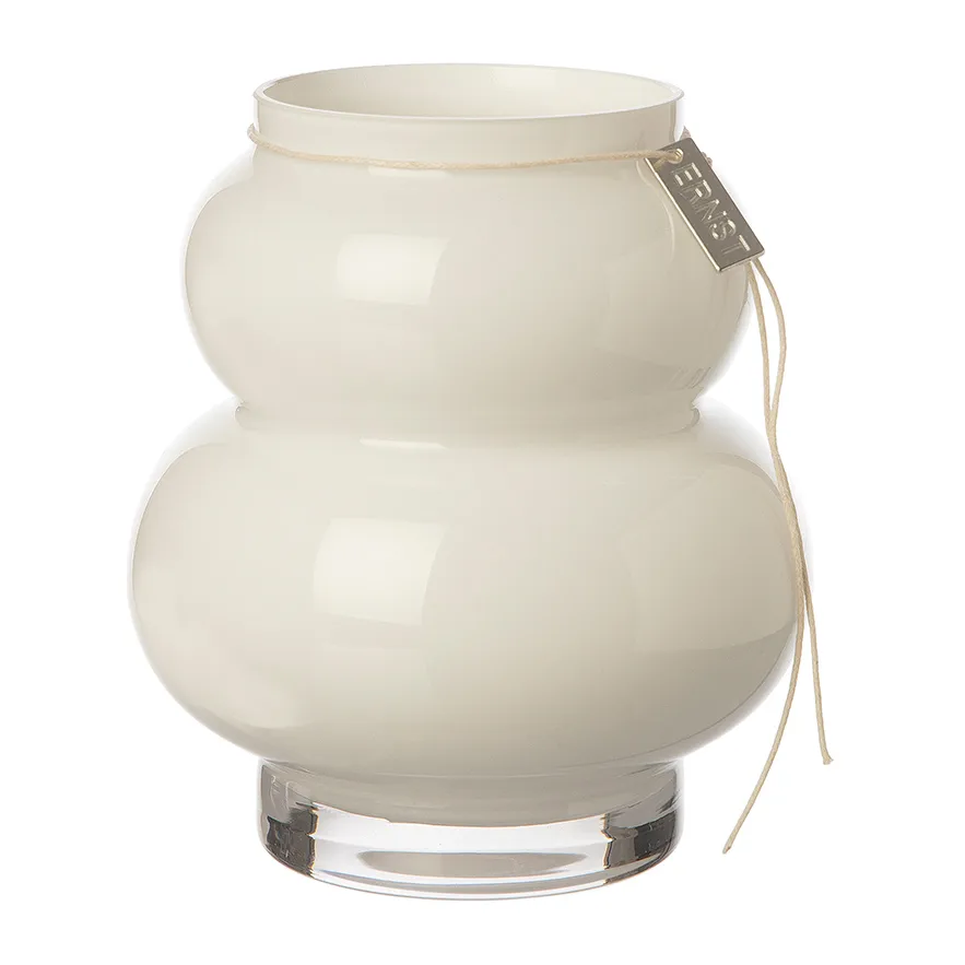 Ernst γυάλινο βάζο καμπύλο 14 cm, Λευκό ERNST