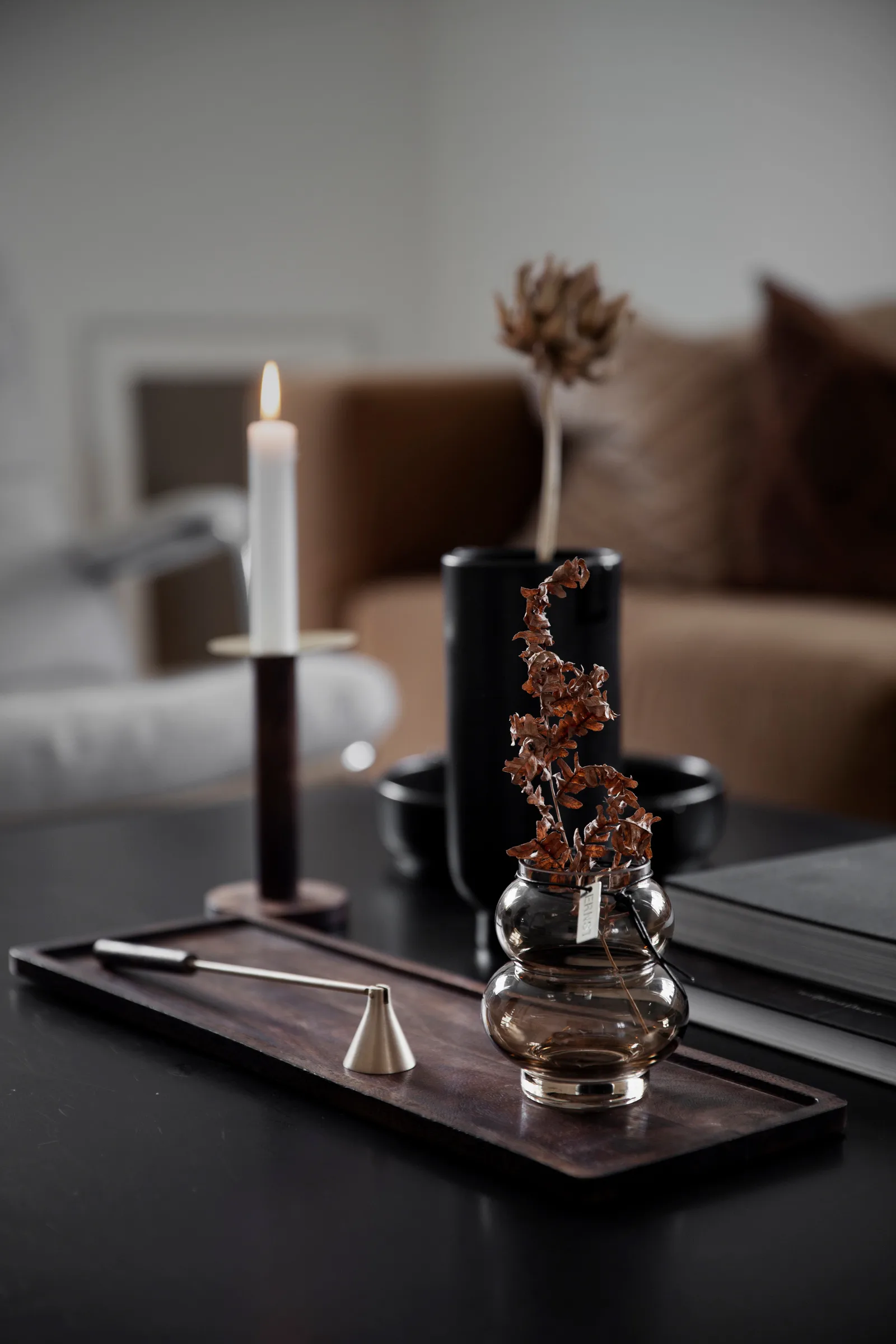 Ernst ξύλινος δίσκος 15x30 cm, Σκούρο καφέ ERNST