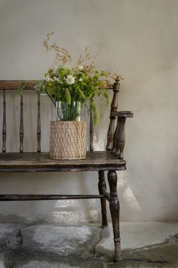 Ernst βάζο/φανάρι σε καλάθι - Φυσικό, Ø18x30 εκ. - ERNST