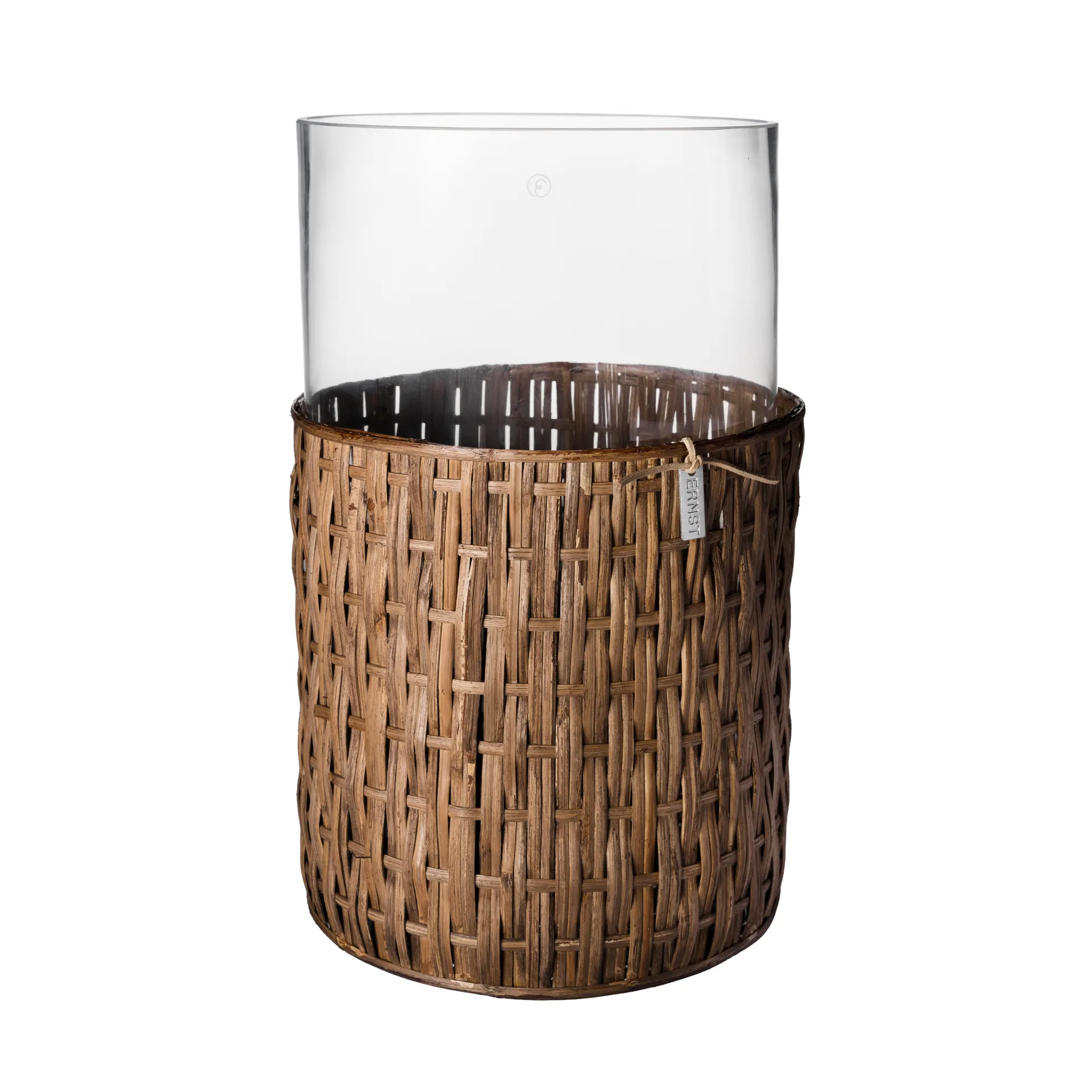 Ernst βάζο/φανάρι σε καλάθι, Σκούρο καφέ, Ø18x30 εκ. ERNST