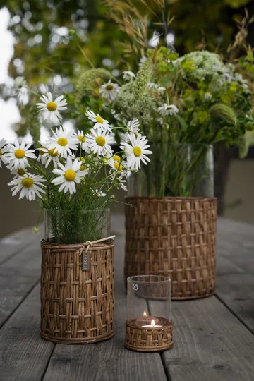 Ernst βάζο/φανάρι σε καλάθι - Σκούρο καφέ, Ø18x30 εκ. - ERNST