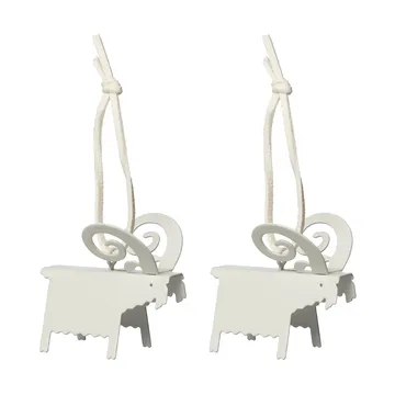 Ernst χριστουγεννιάτικο στολίδι κατσίκι 2-pack - Λευκό 5 cm - ERNST