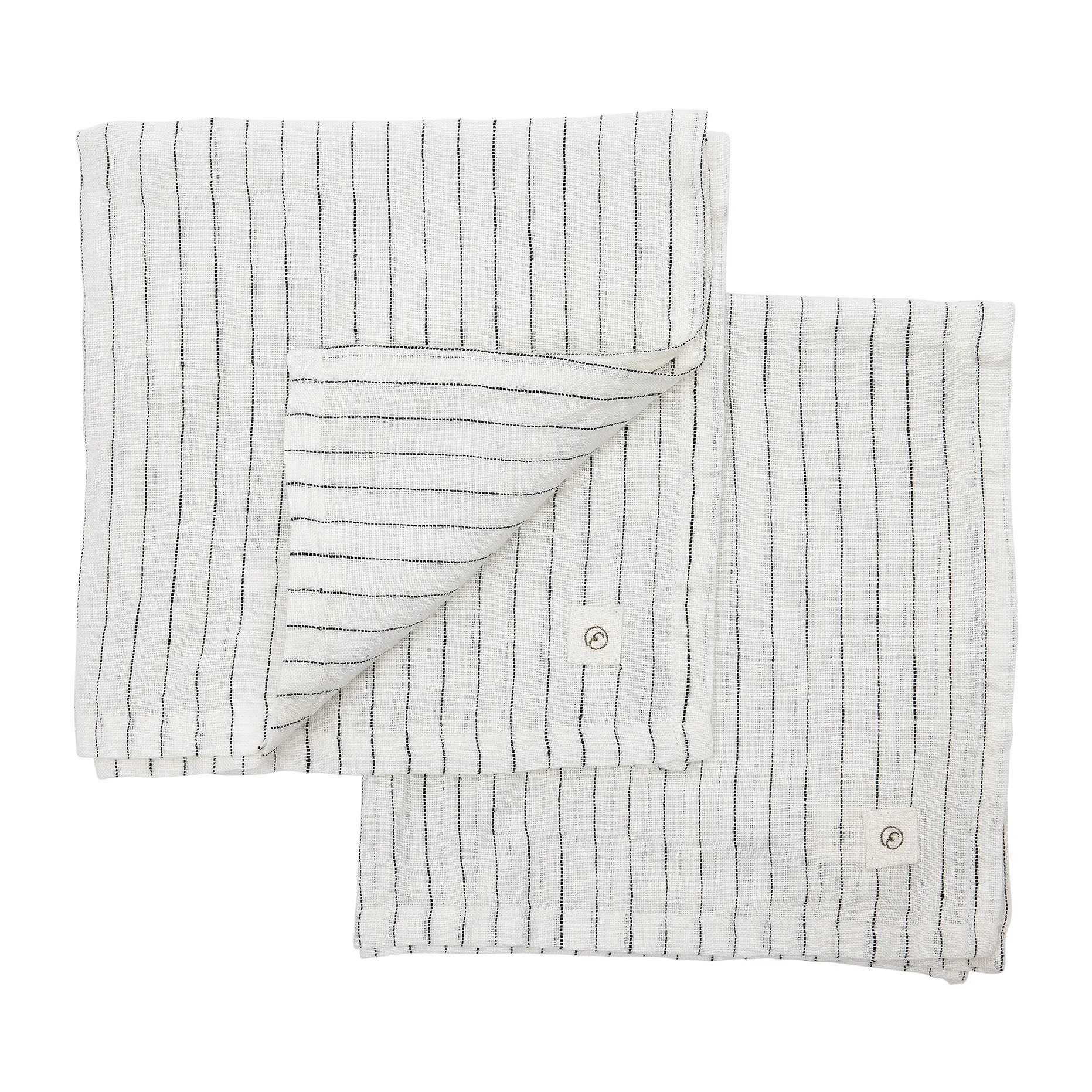 Ernst λινή πετσέτα 40x40 cm Συσκευασία 2 τεμαχίων , Λευκό-μαύρο ERNST