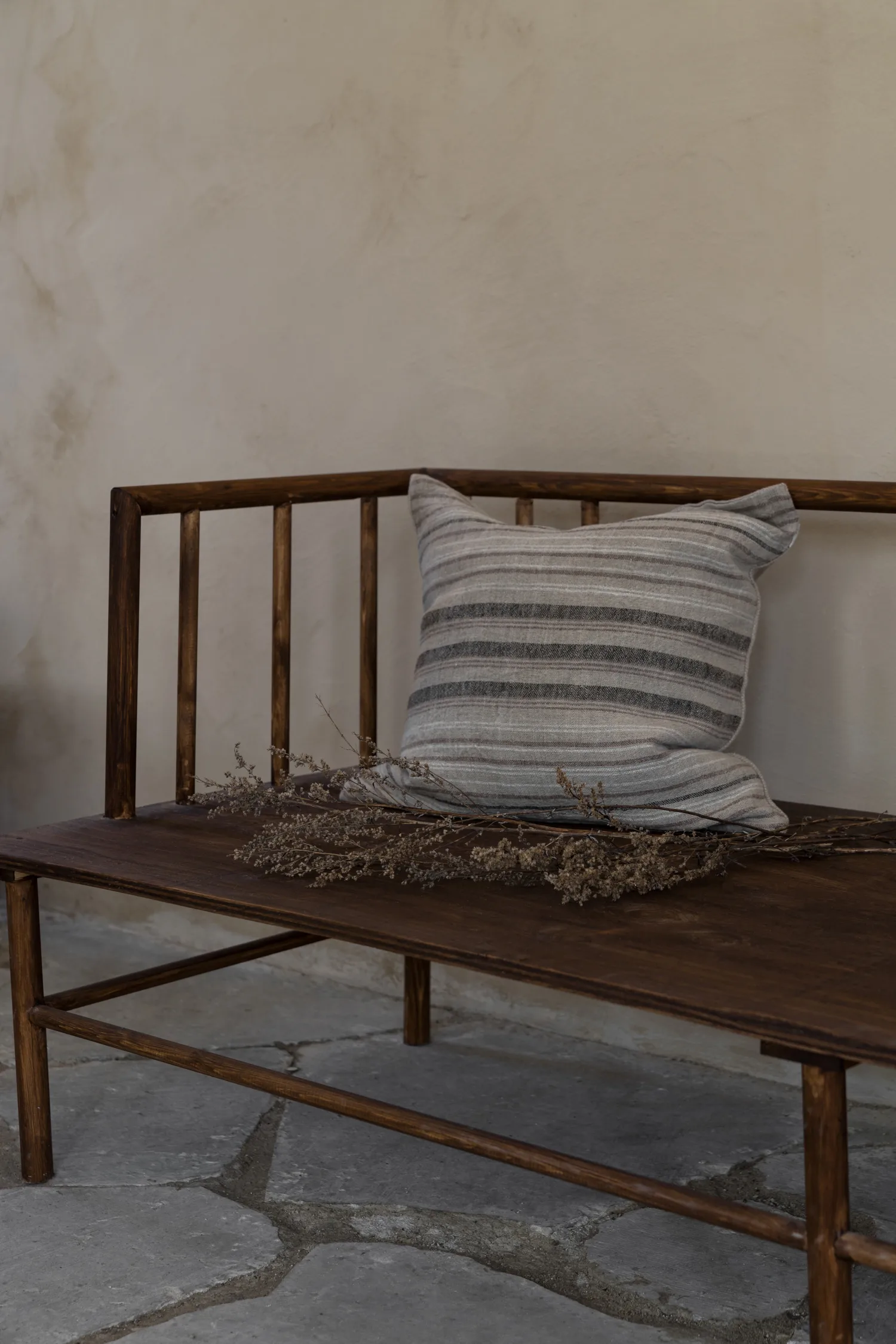 Κάλυμμα μαξιλαριού Ernst λινό-γιούτα ριγέ, 50x50 cm ERNST