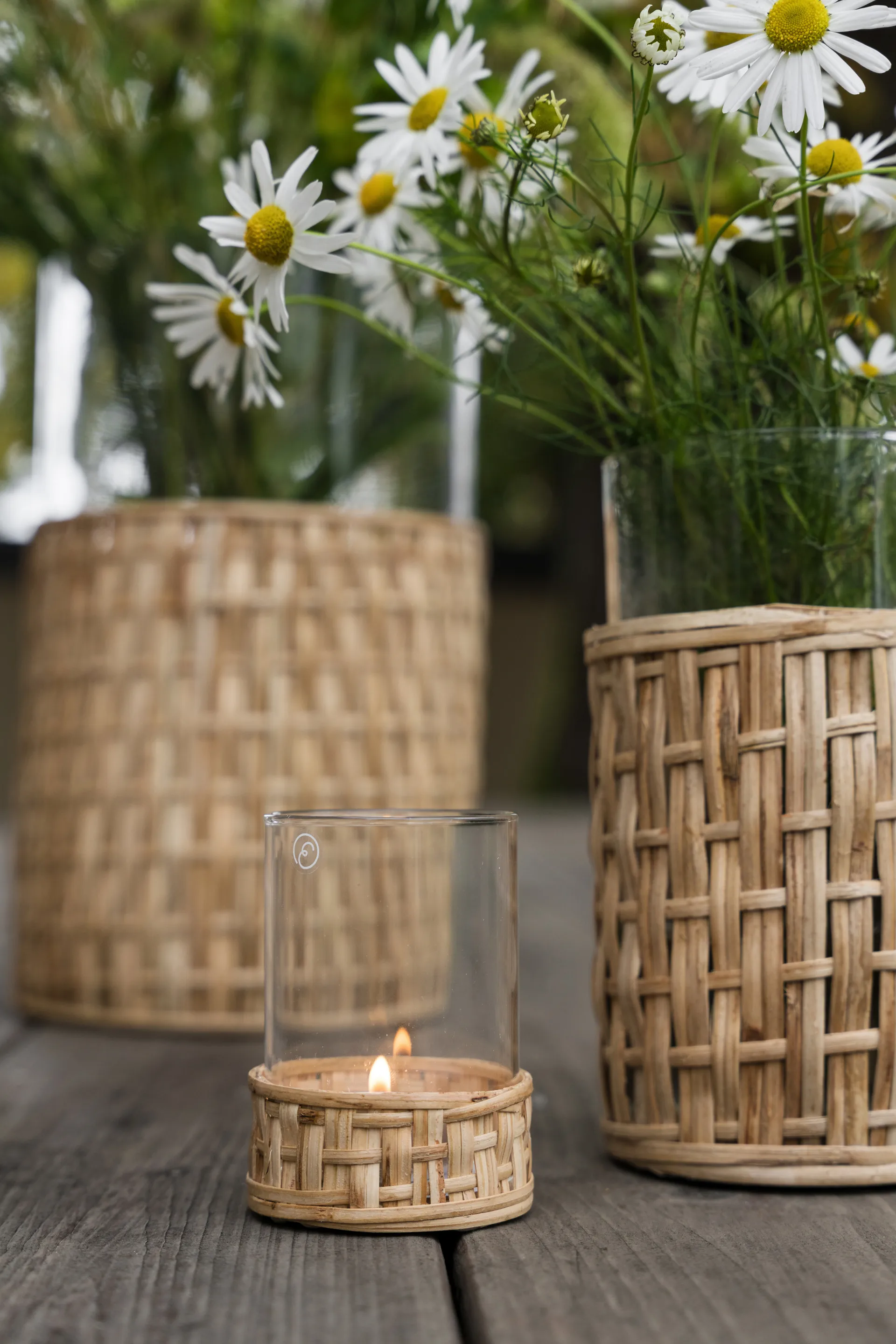 Ernst βάζο/φανάρι σε καλάθι, Φυσικό, Ø7x8,5 εκ. ERNST