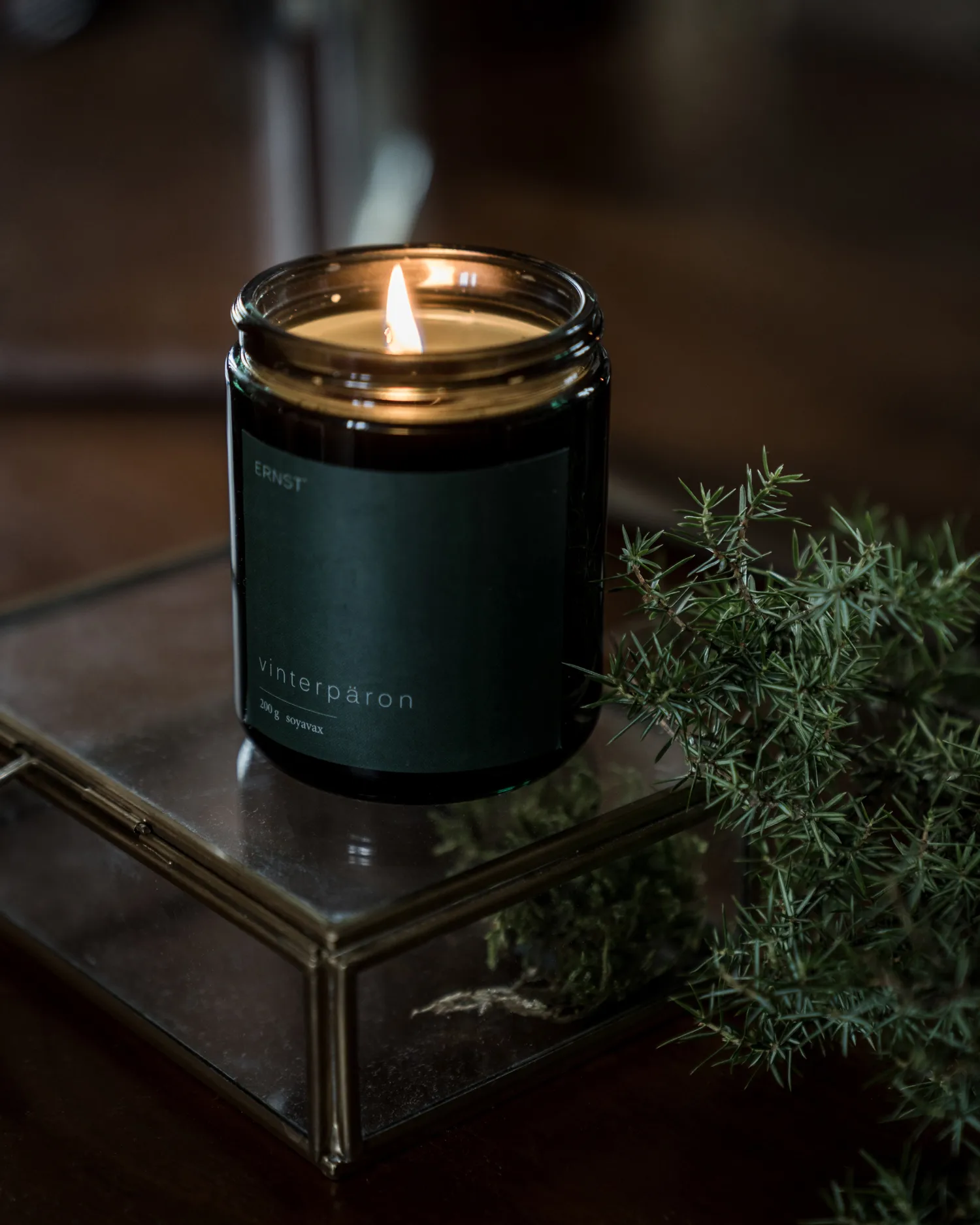 Ernst αρωματικό κερί μέσα σε ποτήρι με καπάκι Ø9 cm, Χειμωνιάτικο αχλάδι ERNST