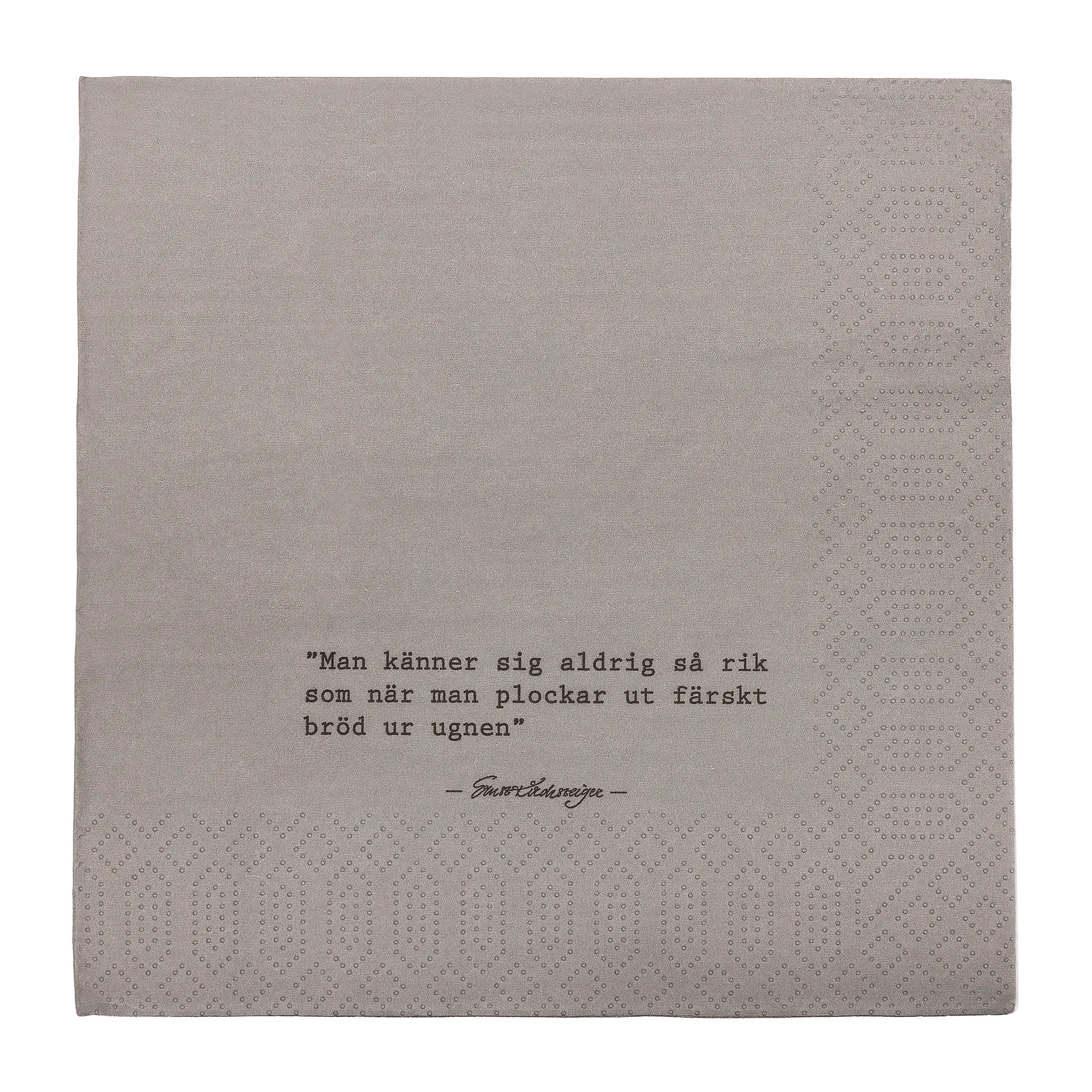 Ernst πετσέτα με ρητό Bread Συσκευασία 20 τεμαχίων , Γκρι ERNST