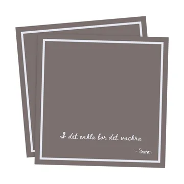 Ernst πετσέτα με ρητό I det enkla Συσκευασία 20 τεμαχίων - Σκούρο καφέ-γκρι - ERNST