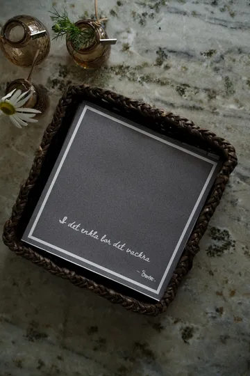 Ernst πετσέτα με ρητό I det enkla Συσκευασία 20 τεμαχίων - Σκούρο καφέ-γκρι - ERNST